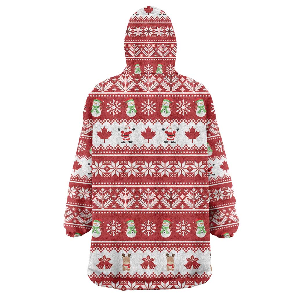 Merry Christmas Canada Wearable Blanket Hoodie Festive Maple Leaf Xmas - Wonder Print Shop