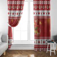 Merry Christmas Canada Window Curtain Festive Maple Leaf Xmas - Wonder Print Shop