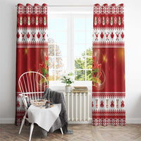 Merry Christmas Canada Window Curtain Festive Maple Leaf Xmas - Wonder Print Shop