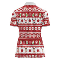 Merry Christmas Canada Women Polo Shirt Festive Maple Leaf Xmas - Wonder Print Shop