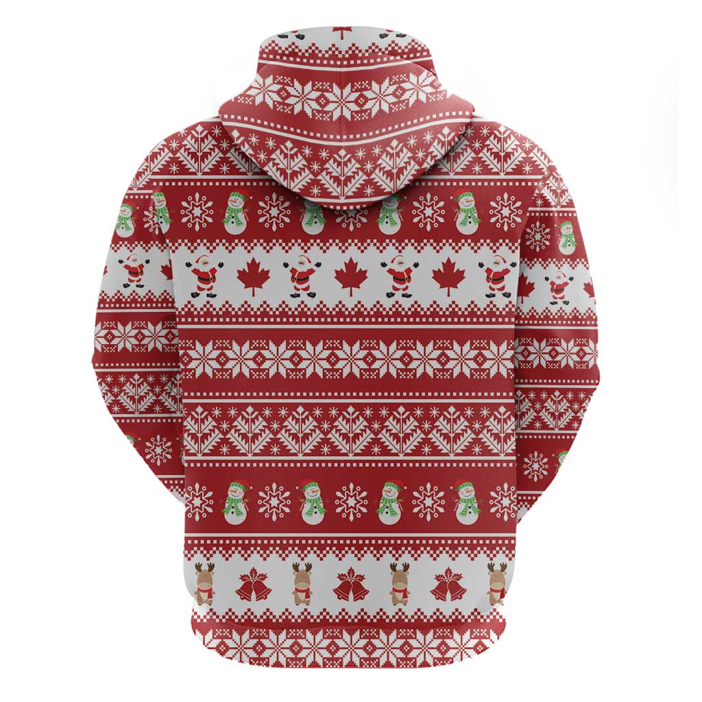 Merry Christmas Canada Zip Hoodie Festive Maple Leaf Xmas - Wonder Print Shop