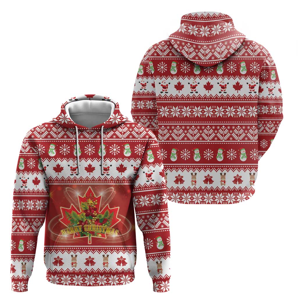 Merry Christmas Canada Zip Hoodie Festive Maple Leaf Xmas - Wonder Print Shop