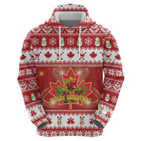 Merry Christmas Canada Zip Hoodie Festive Maple Leaf Xmas - Wonder Print Shop