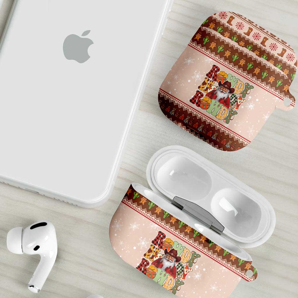 Howdy Christmas AirPods Case Cowboy Santa Western Xmas - Wonder Print Shop