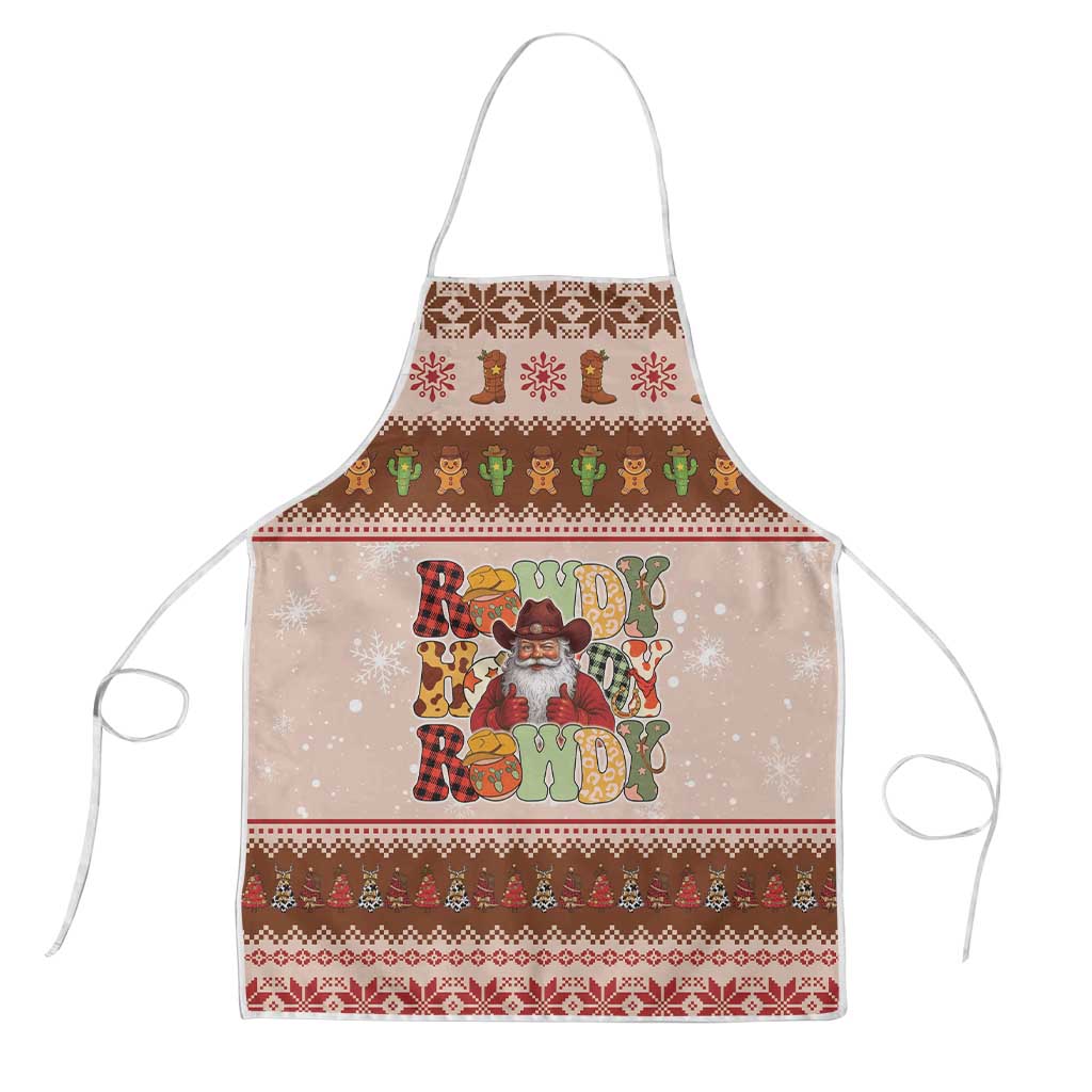 Howdy Christmas Apron Cowboy Santa Western Xmas - Wonder Print Shop