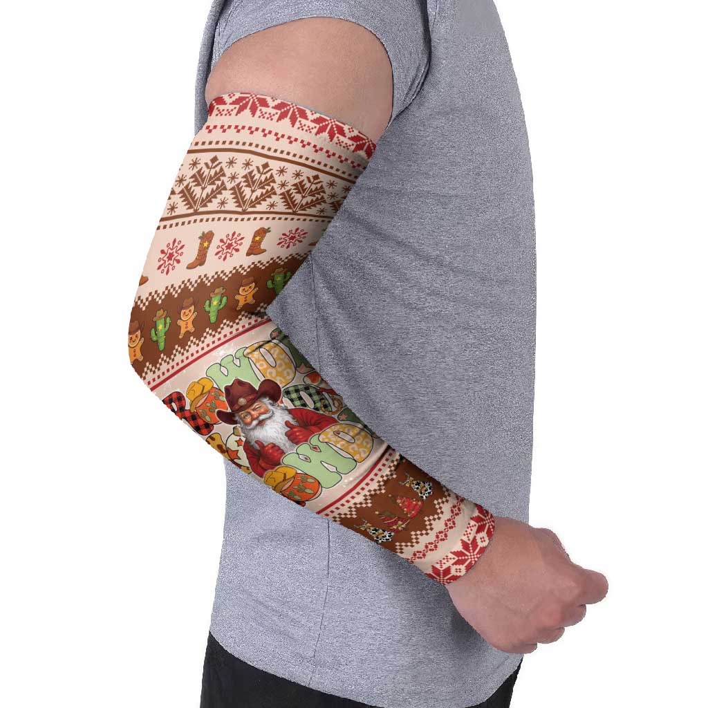 Howdy Christmas Arm Sleeves Cowboy Santa Western Xmas - Wonder Print Shop