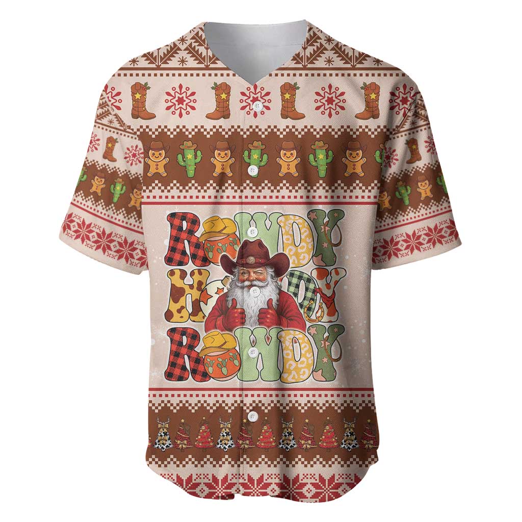 Howdy Christmas Baseball Jersey Cowboy Santa Western Xmas - Wonder Print Shop