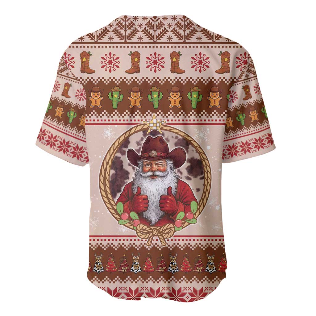 Howdy Christmas Baseball Jersey Cowboy Santa Western Xmas - Wonder Print Shop
