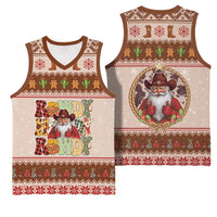 Howdy Christmas Basketball Jersey Cowboy Santa Western Xmas - Wonder Print Shop