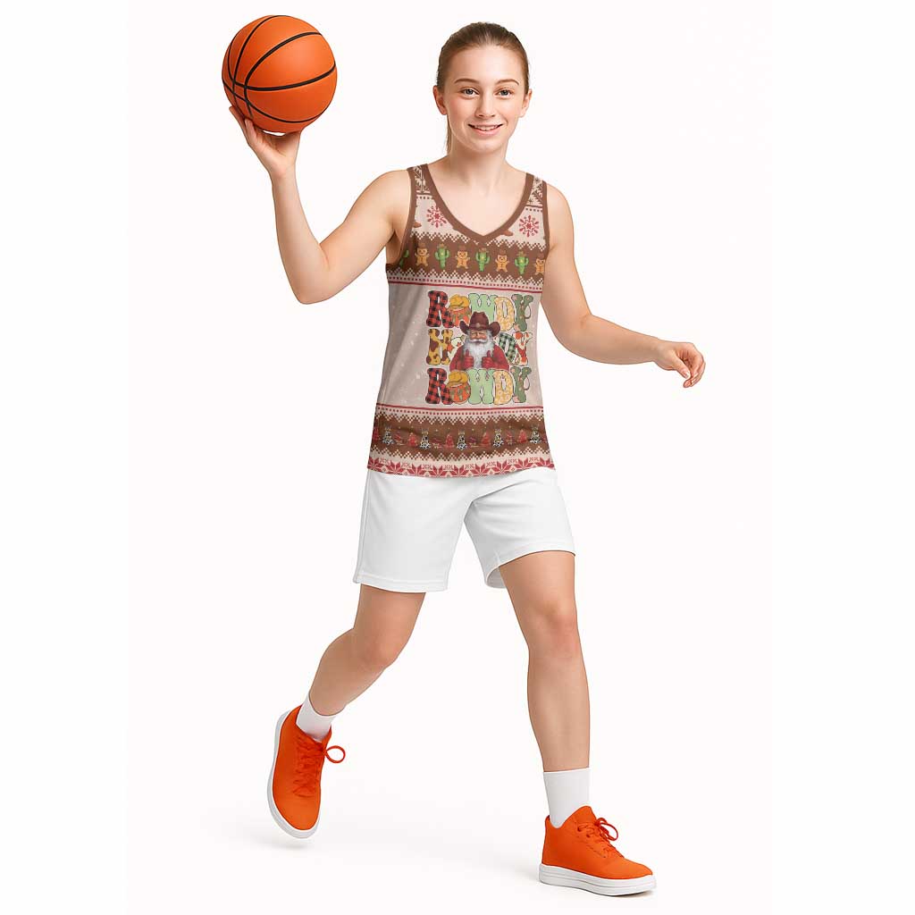 Howdy Christmas Basketball Jersey Cowboy Santa Western Xmas - Wonder Print Shop
