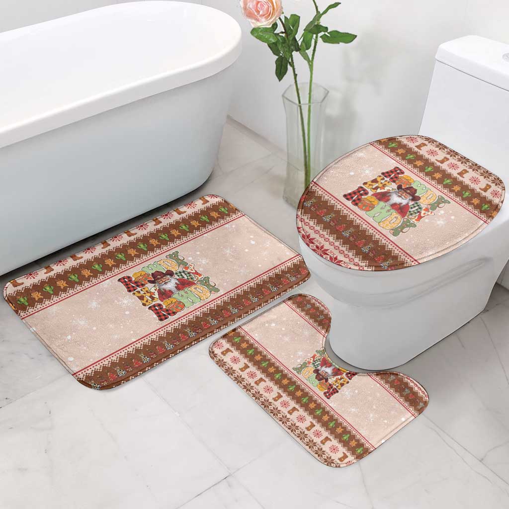 Howdy Christmas Bathroom Set Cowboy Santa Western Xmas - Wonder Print Shop