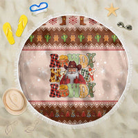 Howdy Christmas Beach Blanket Cowboy Santa Western Xmas - Wonder Print Shop