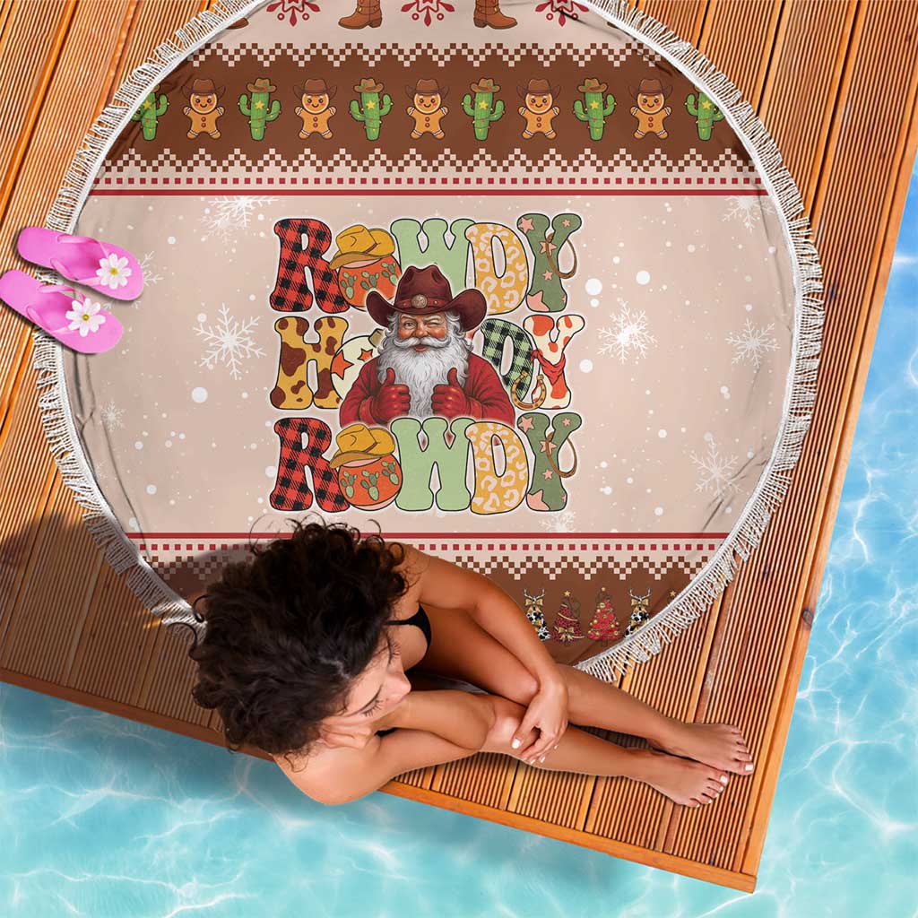 Howdy Christmas Beach Blanket Cowboy Santa Western Xmas - Wonder Print Shop