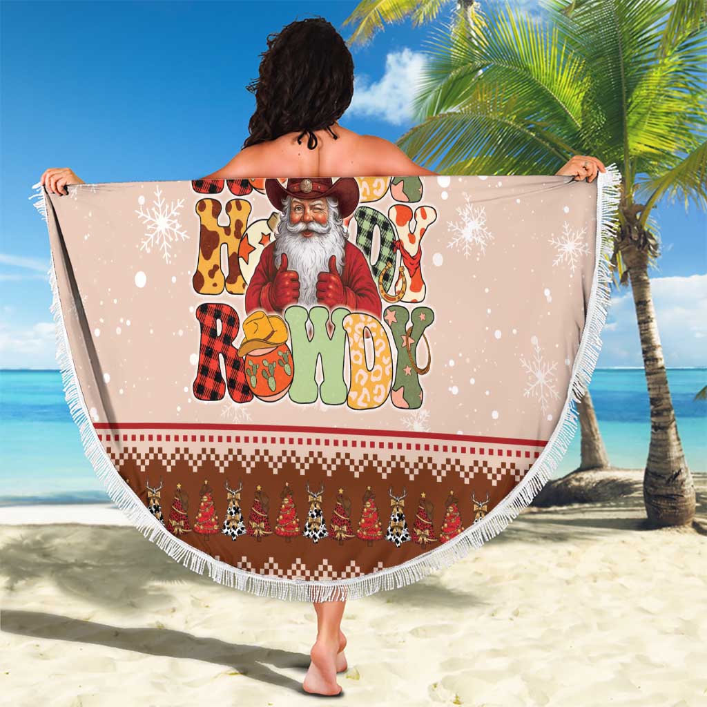 Howdy Christmas Beach Blanket Cowboy Santa Western Xmas - Wonder Print Shop