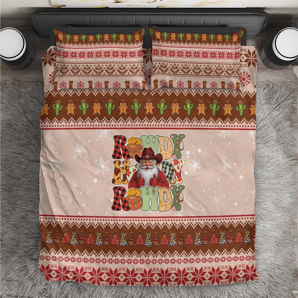 Howdy Christmas Bedding Set Cowboy Santa Western Xmas - Wonder Print Shop