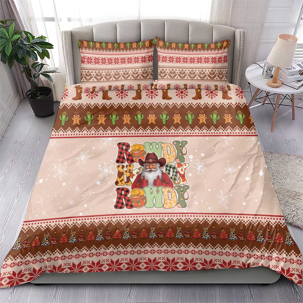 Howdy Christmas Bedding Set Cowboy Santa Western Xmas - Wonder Print Shop