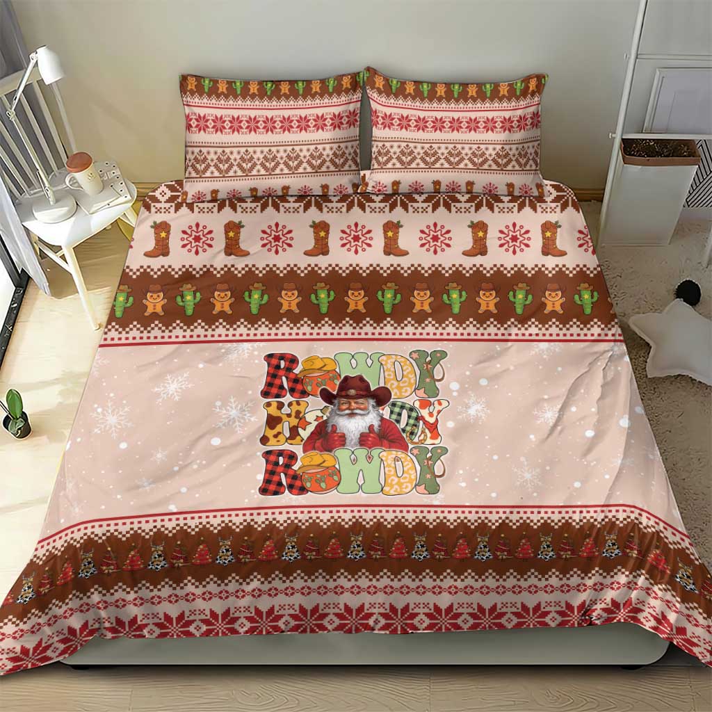 Howdy Christmas Bedding Set Cowboy Santa Western Xmas - Wonder Print Shop