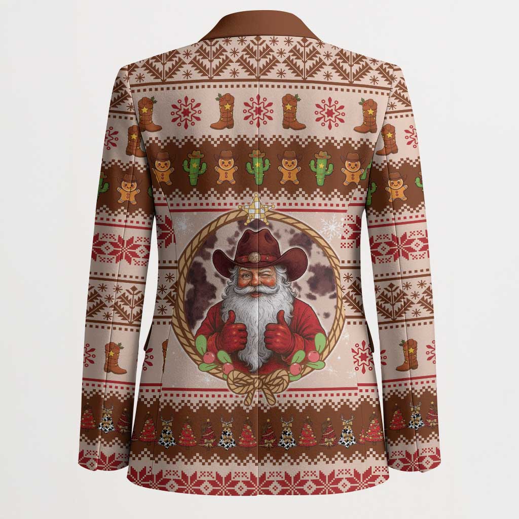 Howdy Christmas Blazer Cowboy Santa Western Xmas - Wonder Print Shop