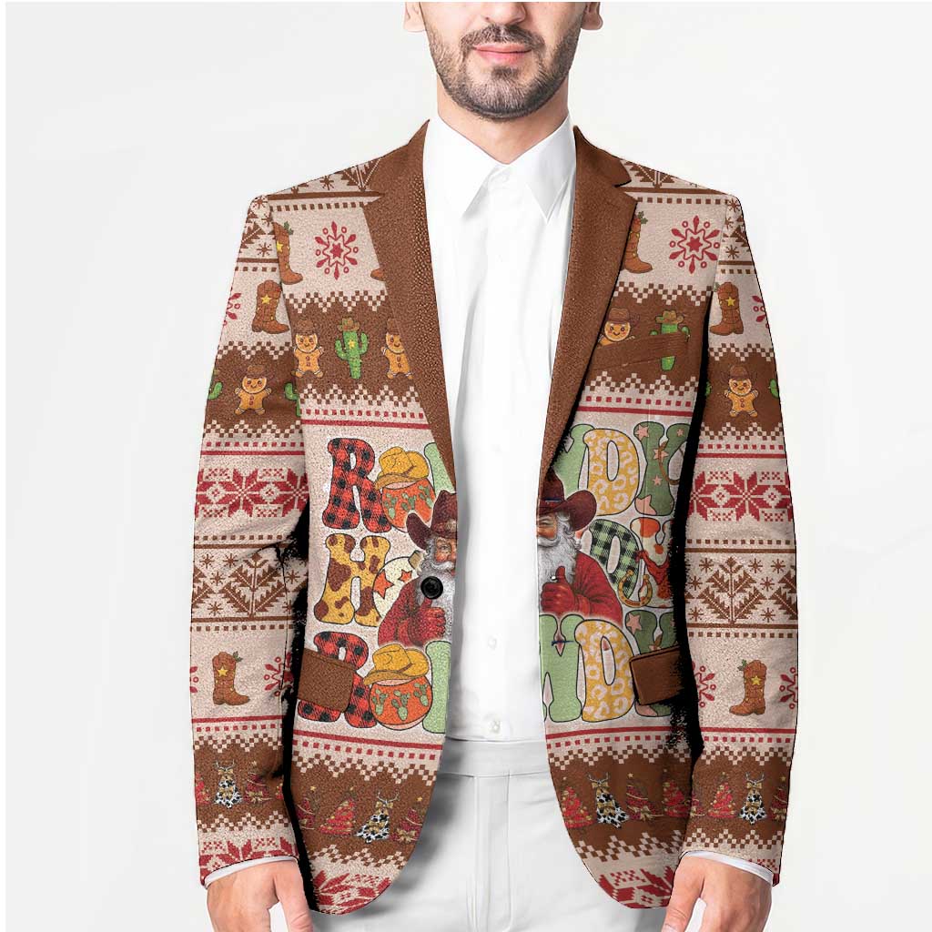 Howdy Christmas Blazer Cowboy Santa Western Xmas - Wonder Print Shop