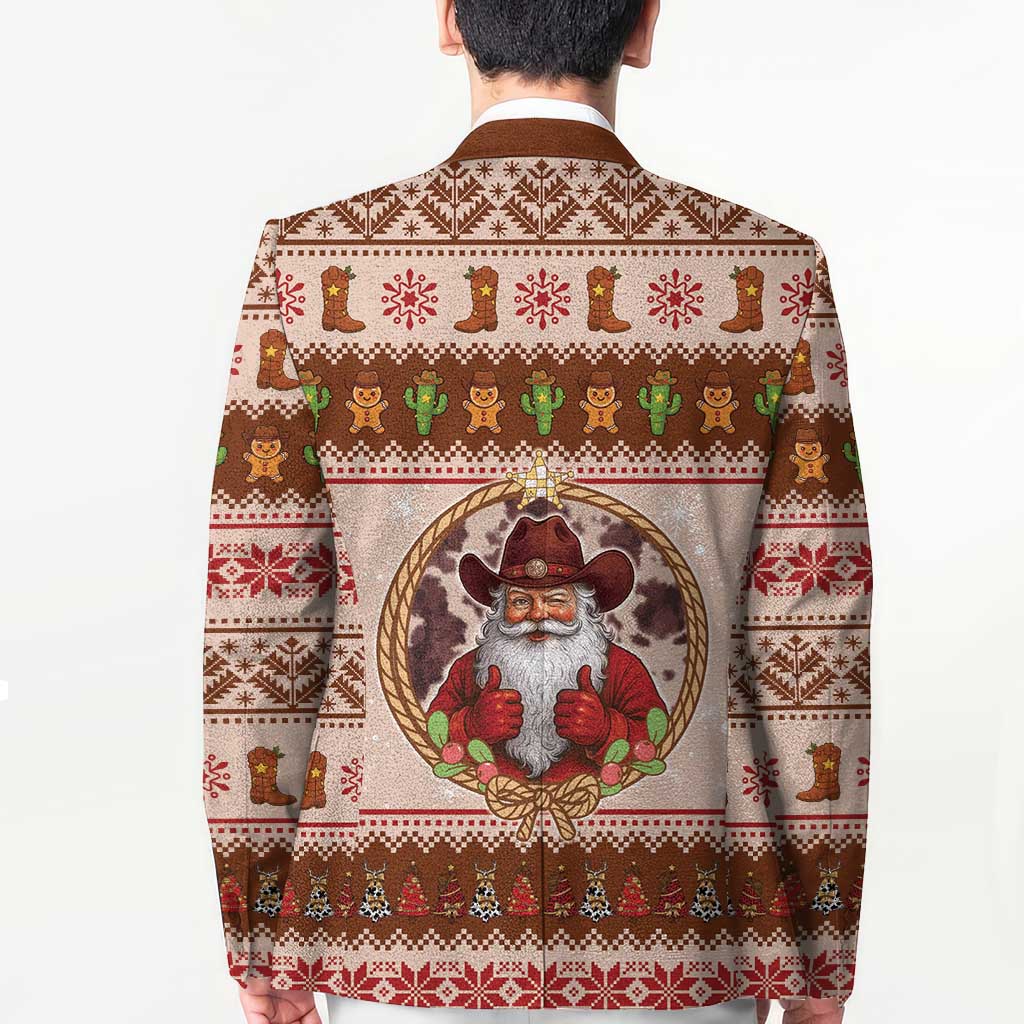 Howdy Christmas Blazer Cowboy Santa Western Xmas - Wonder Print Shop