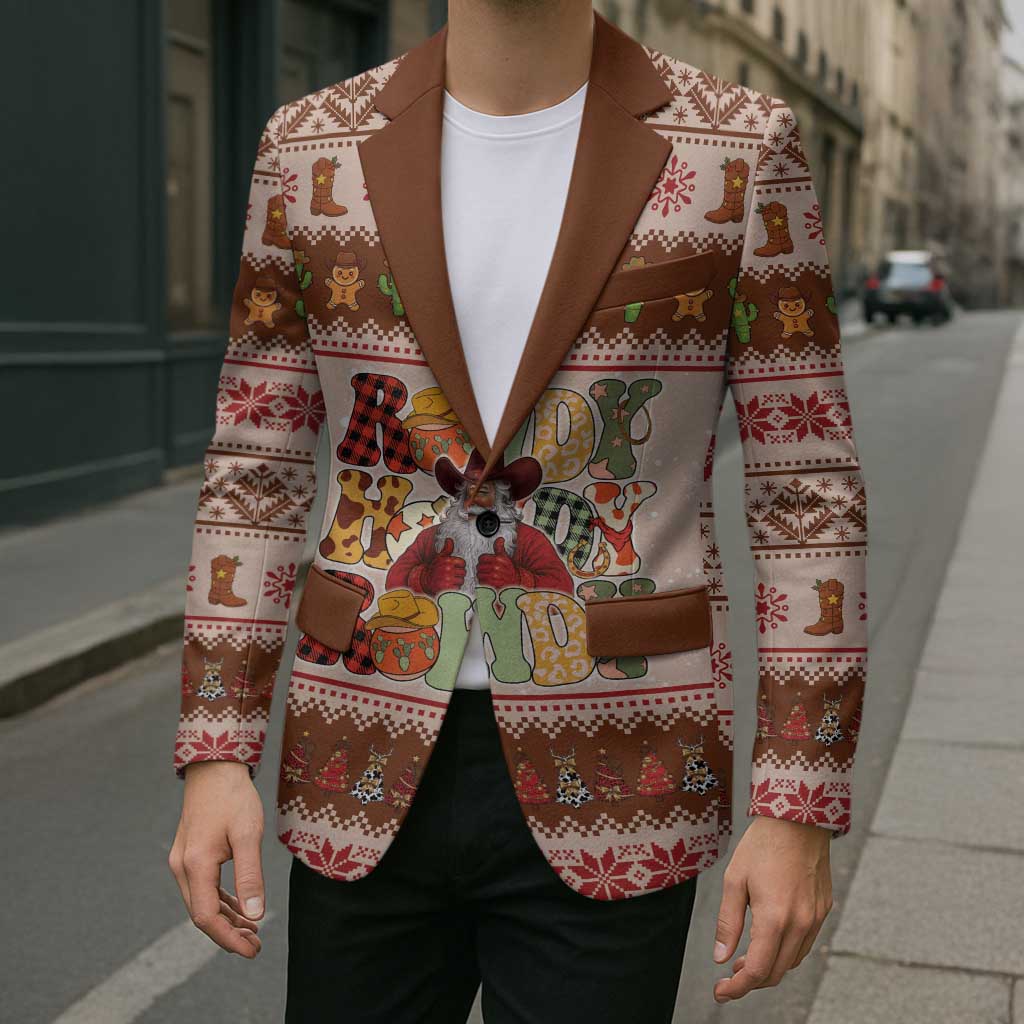 Howdy Christmas Blazer Cowboy Santa Western Xmas - Wonder Print Shop