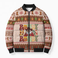 Howdy Christmas Bomber Puffer Jacket Cowboy Santa Western Xmas - Wonder Print Shop