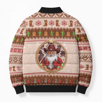 Howdy Christmas Bomber Puffer Jacket Cowboy Santa Western Xmas - Wonder Print Shop