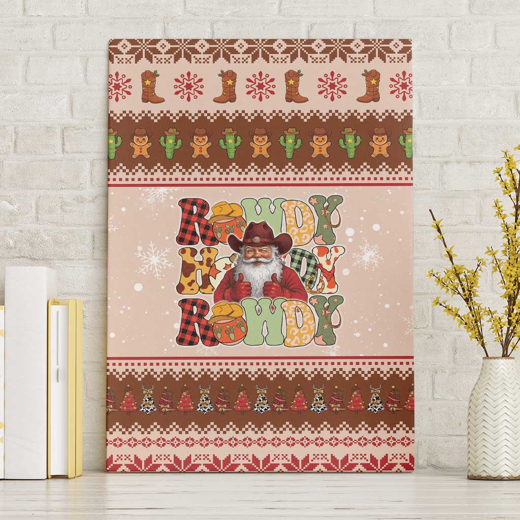 Howdy Christmas Canvas Wall Art Cowboy Santa Western Xmas - Wonder Print Shop