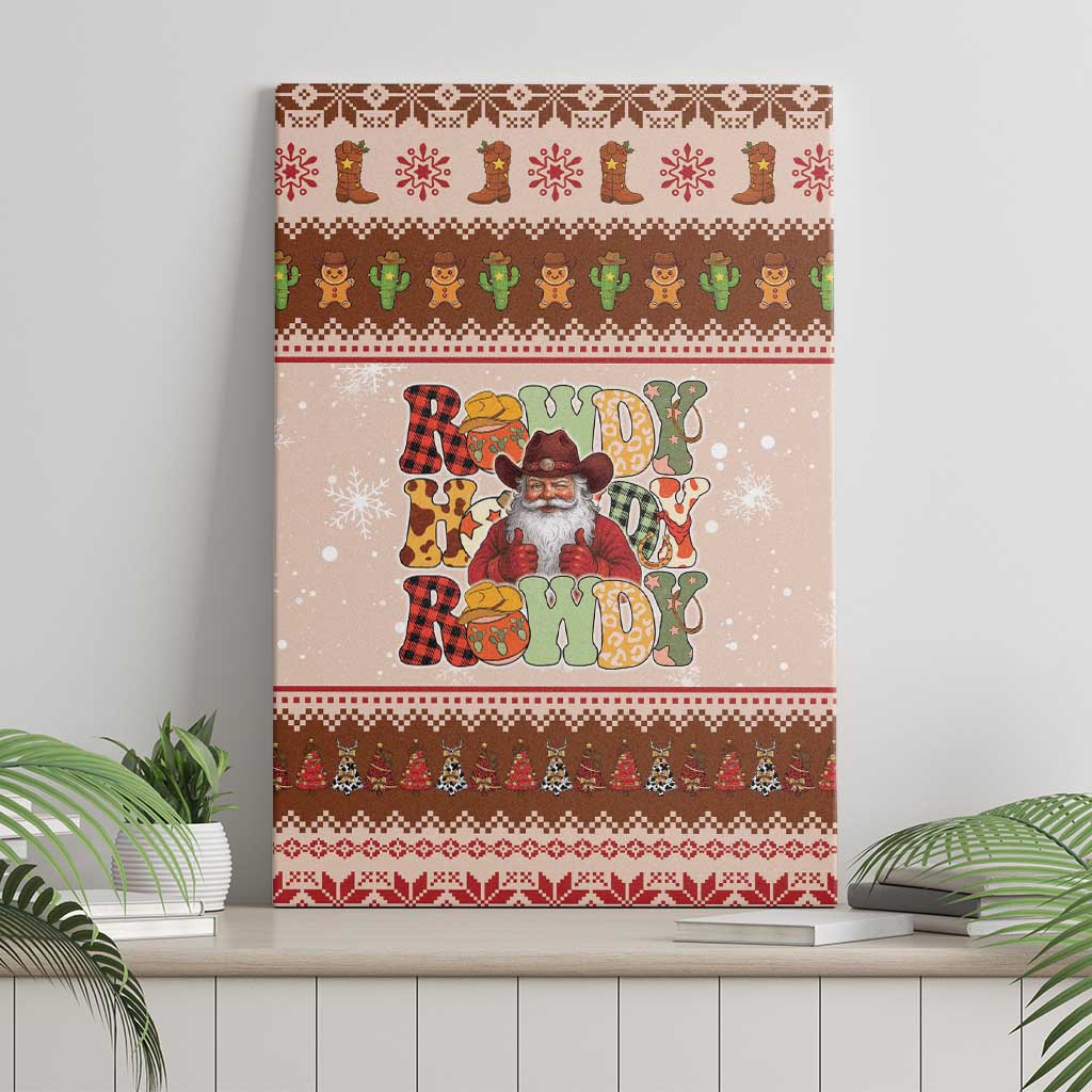 Howdy Christmas Canvas Wall Art Cowboy Santa Western Xmas - Wonder Print Shop