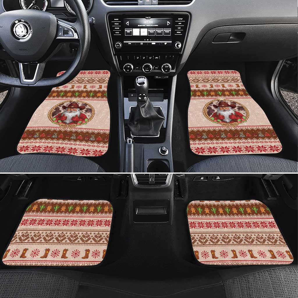 Howdy Christmas Car Mats Cowboy Santa Western Xmas - Wonder Print Shop