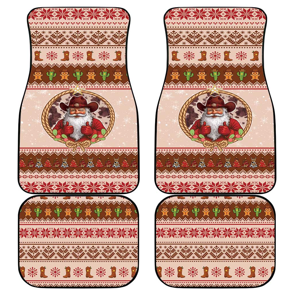 Howdy Christmas Car Mats Cowboy Santa Western Xmas - Wonder Print Shop