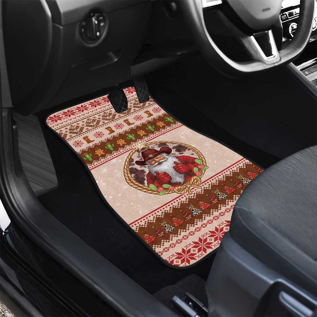 Howdy Christmas Car Mats Cowboy Santa Western Xmas - Wonder Print Shop