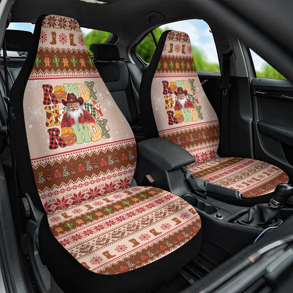Howdy Christmas Car Seat Cover Cowboy Santa Western Xmas - Wonder Print Shop