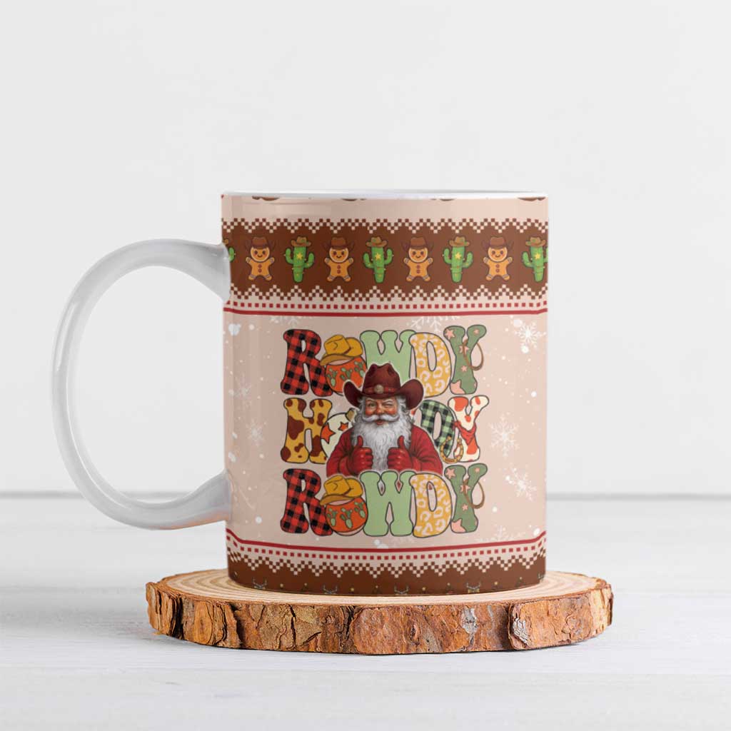 Howdy Christmas Ceramic Mug Cowboy Santa Western Xmas - Wonder Print Shop