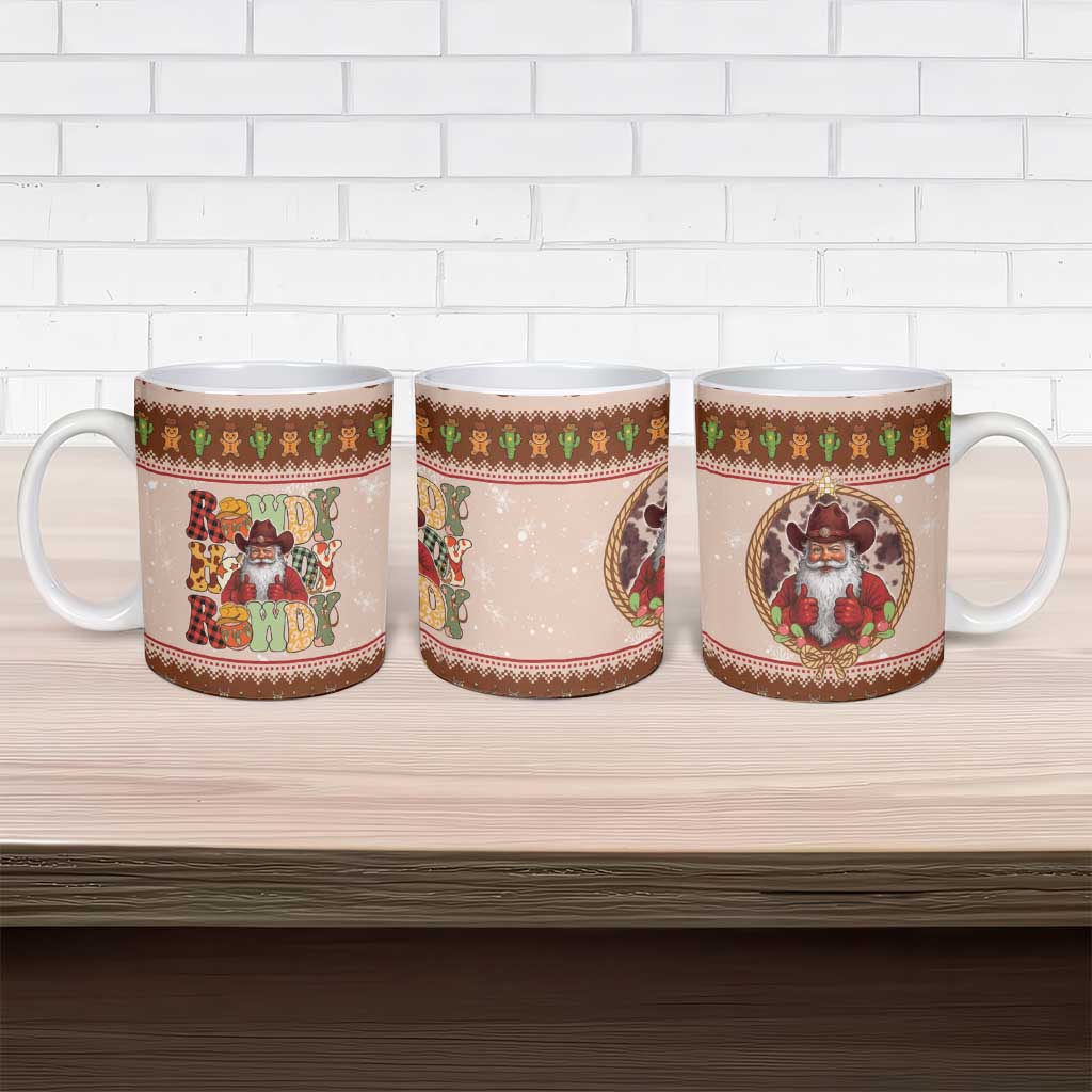 Howdy Christmas Ceramic Mug Cowboy Santa Western Xmas - Wonder Print Shop