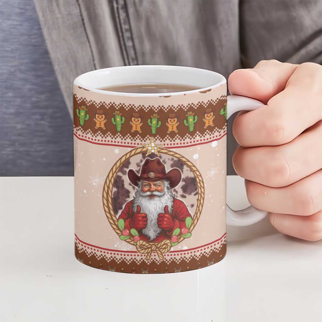 Howdy Christmas Ceramic Mug Cowboy Santa Western Xmas - Wonder Print Shop