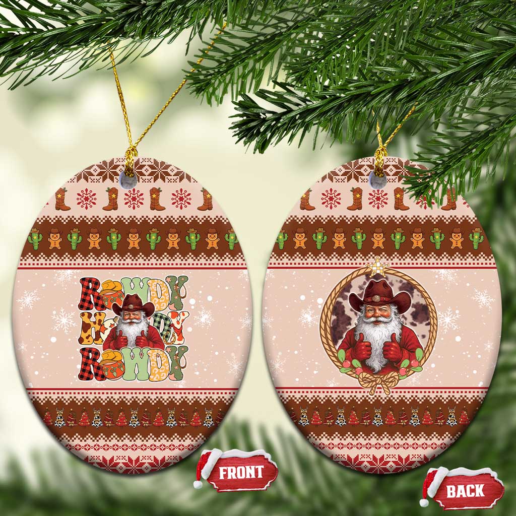 Howdy Christmas Ceramic Ornament Cowboy Santa Western Xmas - Wonder Print Shop