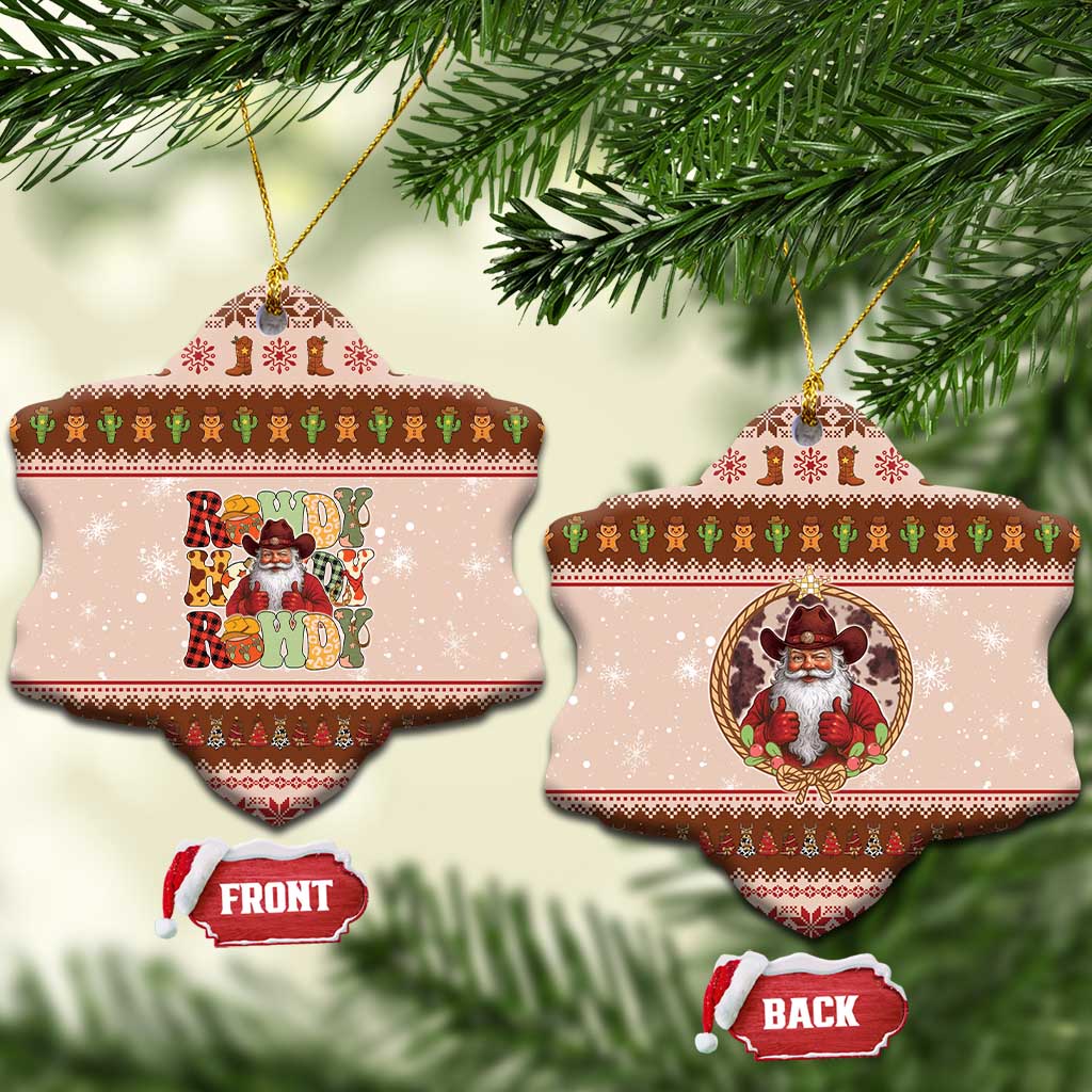 Howdy Christmas Ceramic Ornament Cowboy Santa Western Xmas - Wonder Print Shop