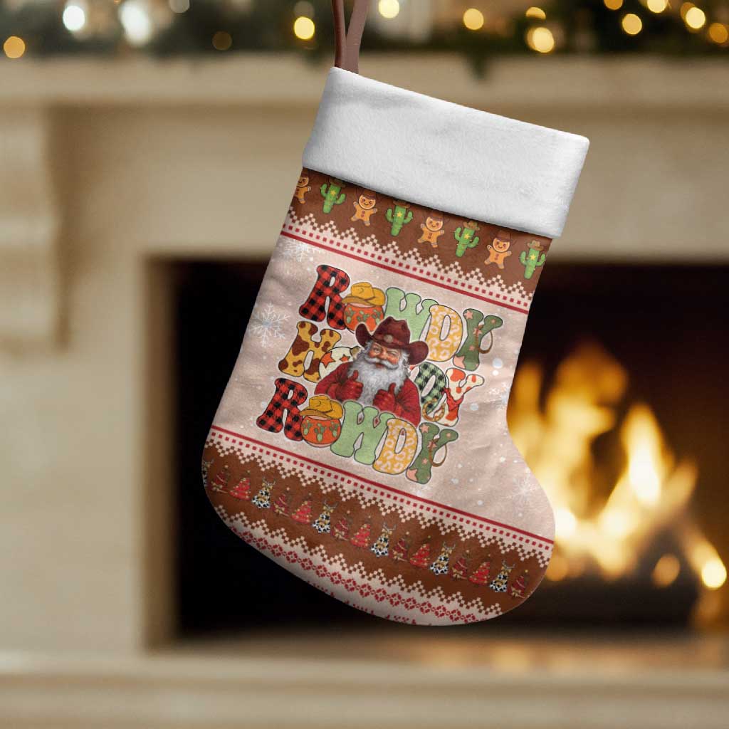Howdy Christmas Stocking Cowboy Santa Western Xmas - Wonder Print Shop