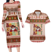 Howdy Christmas Couples Matching Long Sleeve Bodycon Dress and Hawaiian Shirt Cowboy Santa Western Xmas - Wonder Print Shop