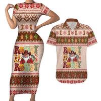 Howdy Christmas Couples Matching Short Sleeve Bodycon Dress and Hawaiian Shirt Cowboy Santa Western Xmas - Wonder Print Shop
