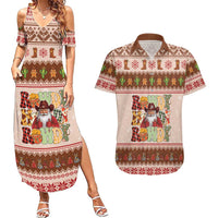 Howdy Christmas Couples Matching Summer Maxi Dress and Hawaiian Shirt Cowboy Santa Western Xmas - Wonder Print Shop