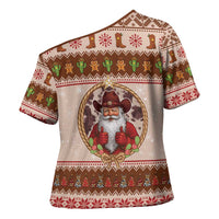 Howdy Christmas Cross Shoulder Shirt Cowboy Santa Western Xmas - Wonder Print Shop