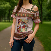 Howdy Christmas Cross Shoulder Shirt Cowboy Santa Western Xmas - Wonder Print Shop