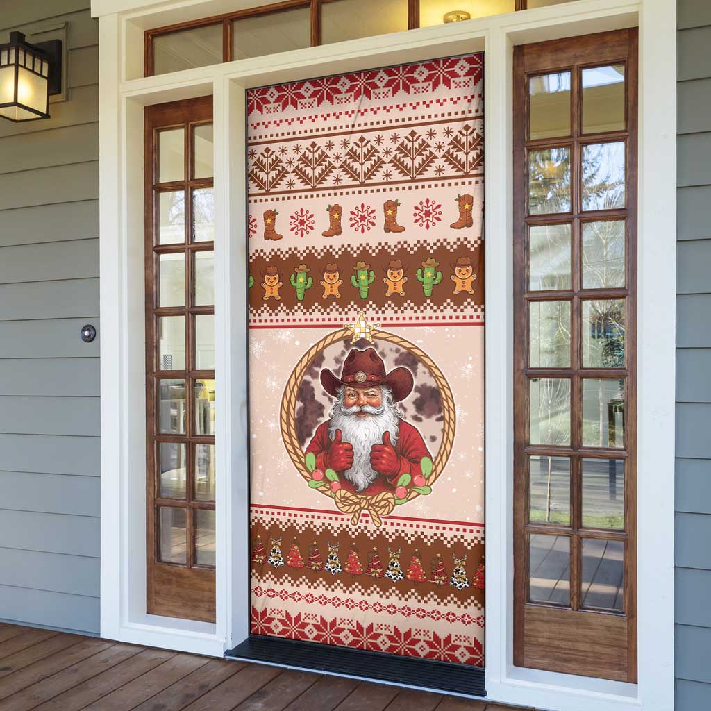 Howdy Christmas Door Cover Cowboy Santa Western Xmas - Wonder Print Shop