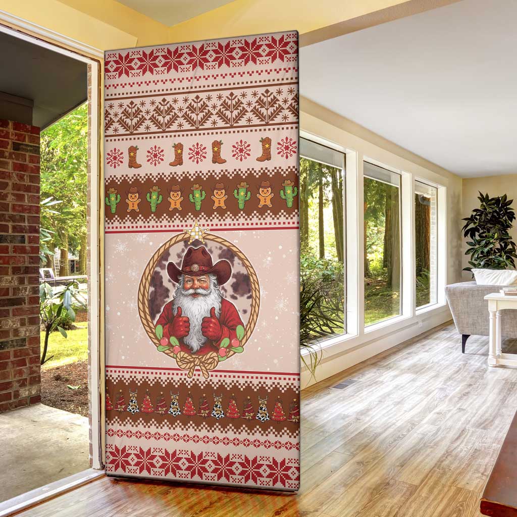 Howdy Christmas Door Cover Cowboy Santa Western Xmas - Wonder Print Shop