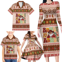 Howdy Christmas Family Matching Long Sleeve Bodycon Dress and Hawaiian Shirt Cowboy Santa Western Xmas - Wonder Print Shop