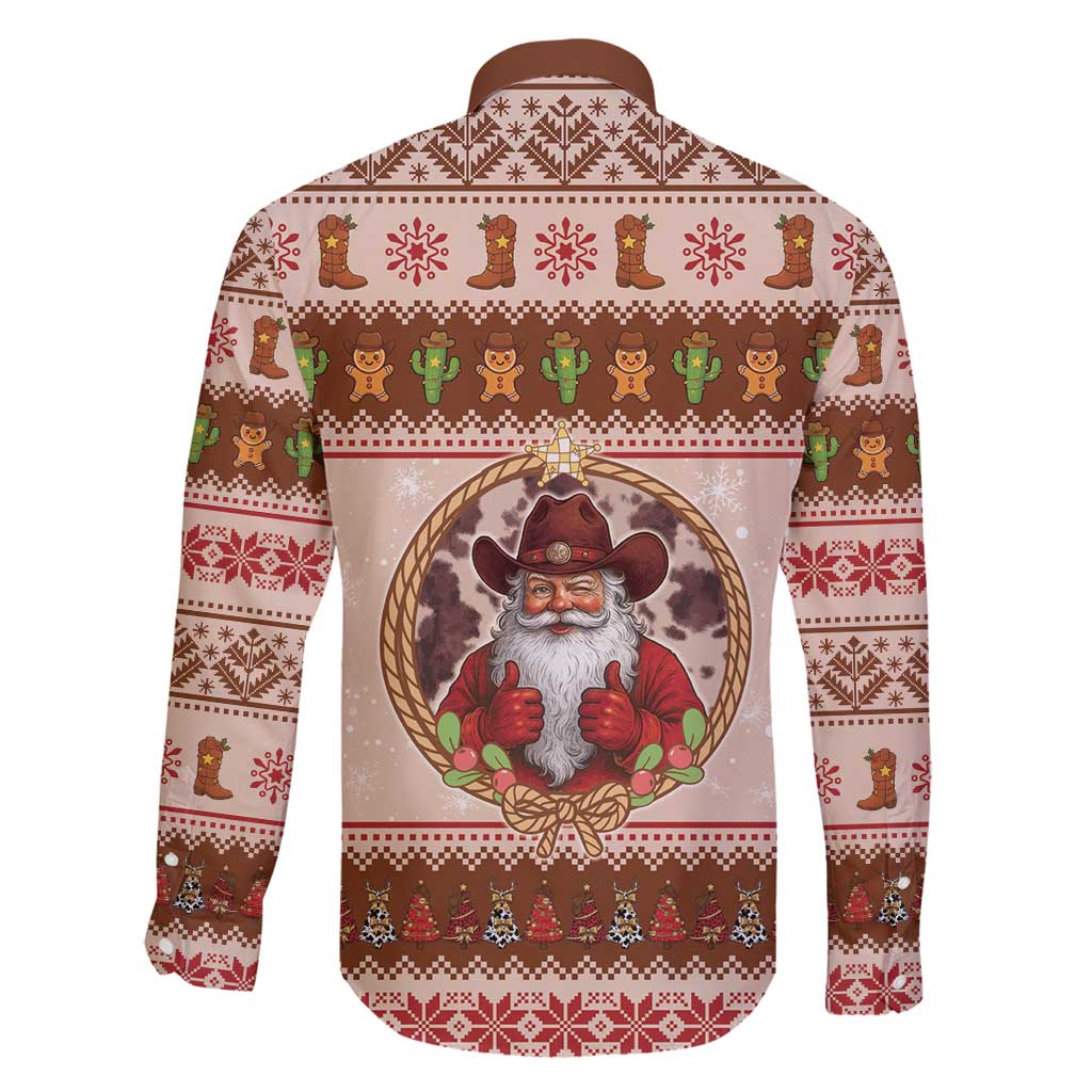 Howdy Christmas Family Matching Long Sleeve Bodycon Dress and Hawaiian Shirt Cowboy Santa Western Xmas - Wonder Print Shop