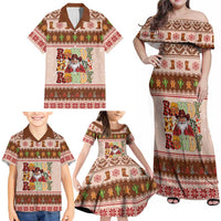 Howdy Christmas Family Matching Off Shoulder Maxi Dress and Hawaiian Shirt Cowboy Santa Western Xmas - Wonder Print Shop