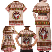 Howdy Christmas Family Matching Off Shoulder Maxi Dress and Hawaiian Shirt Cowboy Santa Western Xmas - Wonder Print Shop